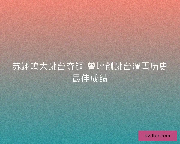苏翊鸣大跳台夺铜 曾坪创跳台滑雪历史最佳成绩