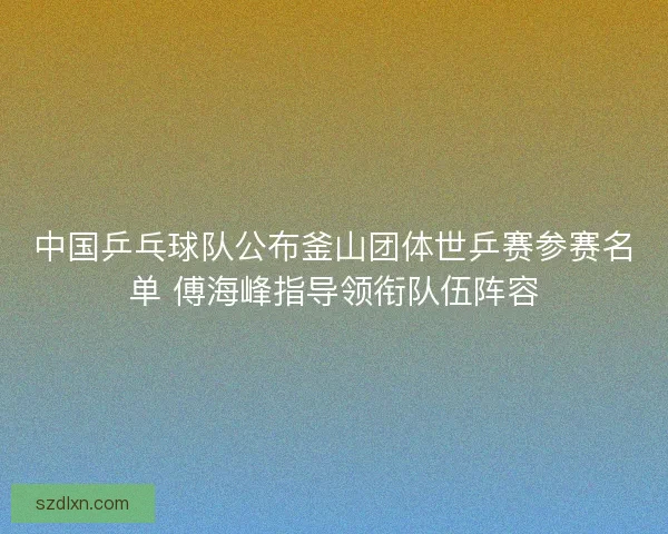 中国乒乓球队公布釜山团体世乒赛参赛名单 傅海峰指导领衔队伍阵容